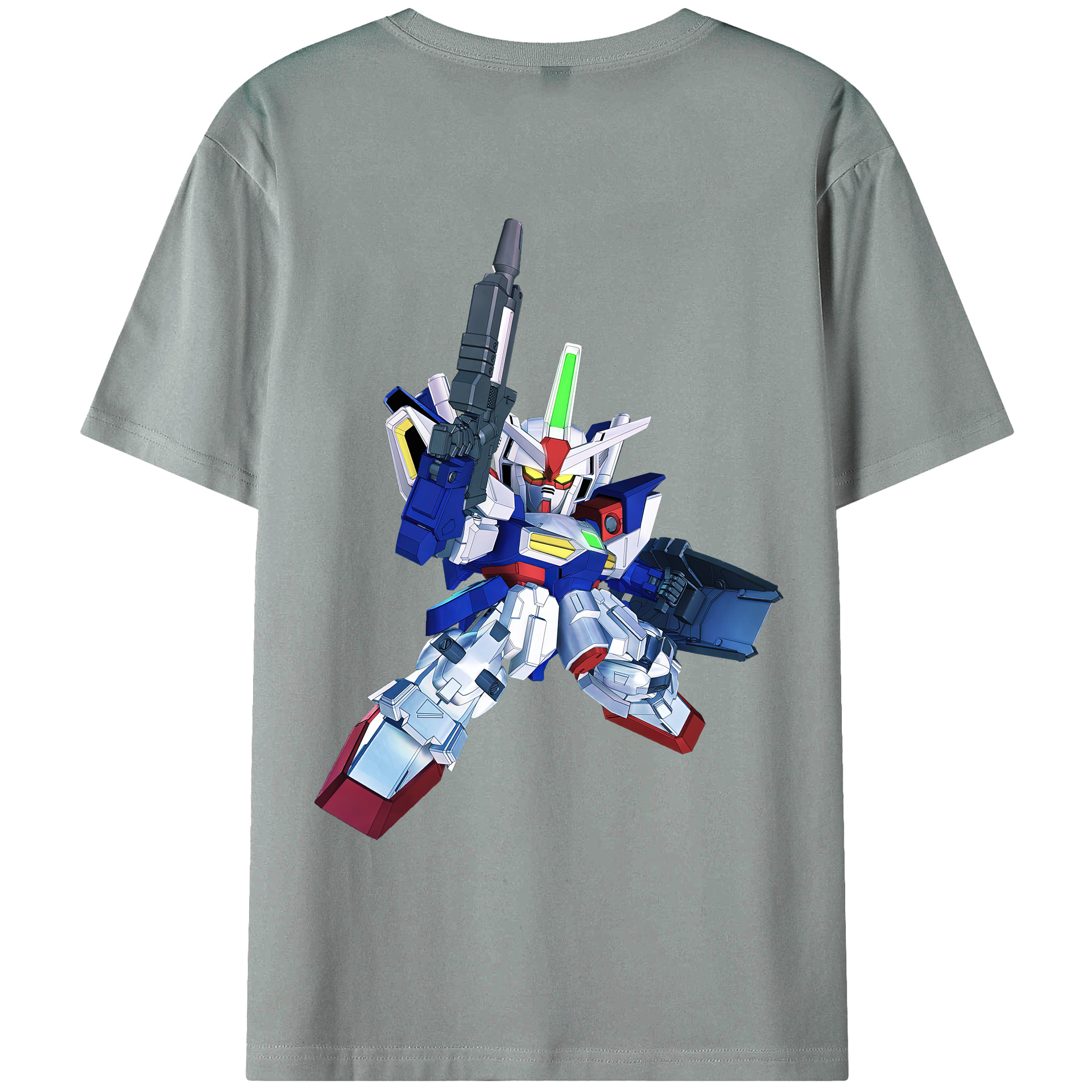 （画像用） 機動戦士ガンダム Mobile Suit Gundam 綿100％ メンズ半袖Tシャツ（バックプリント） 通気性